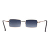 Jewel Metal Chain Engrave Frame Rectangle Sunglasses