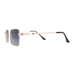 Jewel Metal Chain Engrave Frame Rectangle Sunglasses
