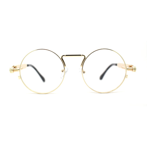 Steam Punk Round Circle Lens Metal Rim Retro Victorian Spring Arm Sunglasses