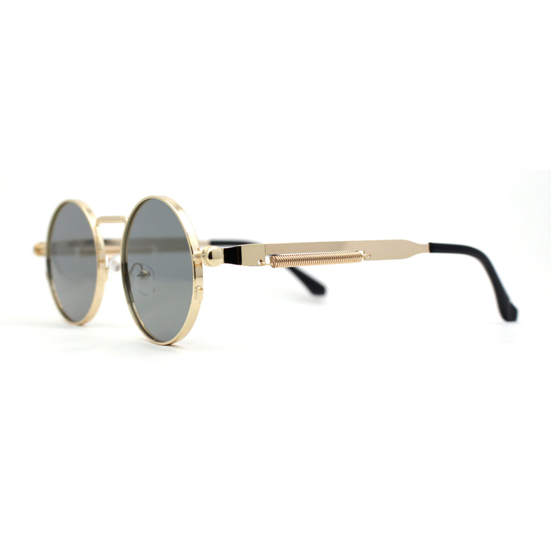 Steam Punk Round Circle Lens Metal Rim Retro Victorian Spring Arm Sunglasses