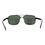 Air Force Luxury Classy Rectangular Officer Pilots Metal Sunglasses