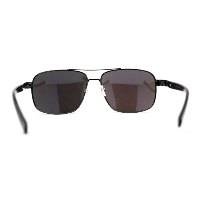 Air Force Luxury Classy Rectangular Officer Pilots Metal Sunglasses