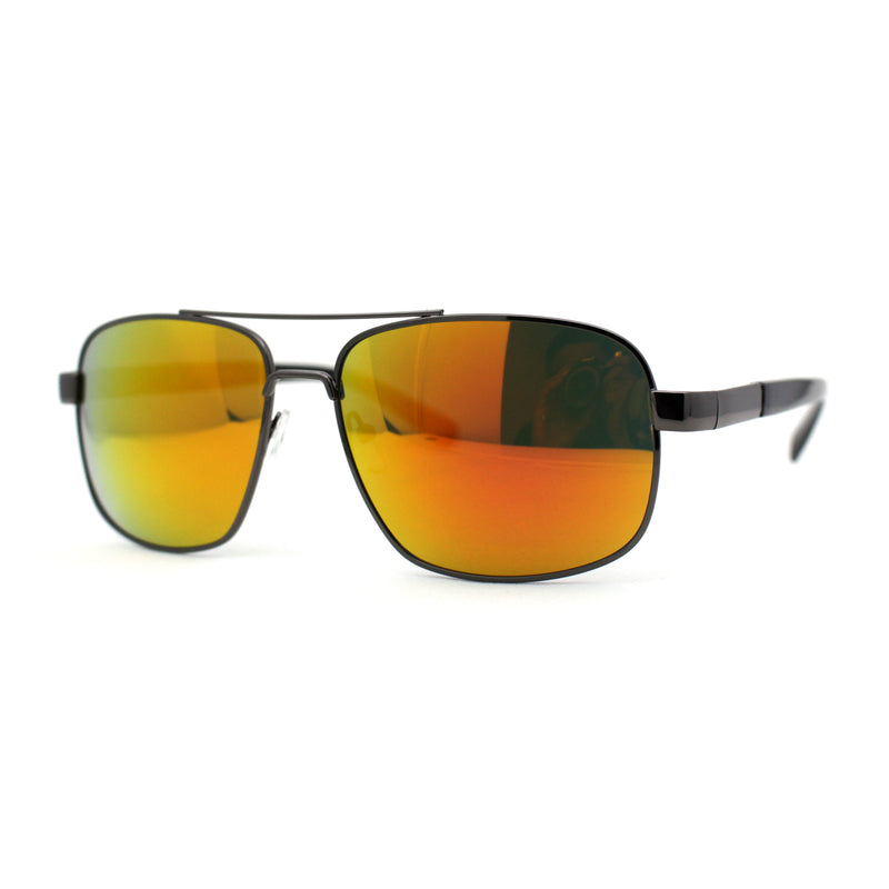 Air Force Luxury Classy Rectangular Officer Pilots Metal Sunglasses