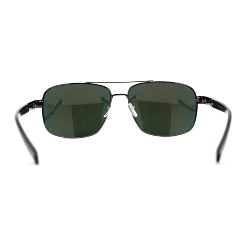 Air Force Luxury Classy Rectangular Officer Pilots Metal Sunglasses