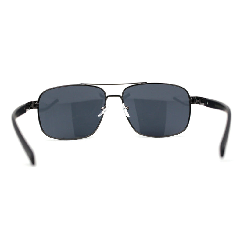 Air Force Luxury Classy Rectangular Officer Pilots Metal Sunglasses