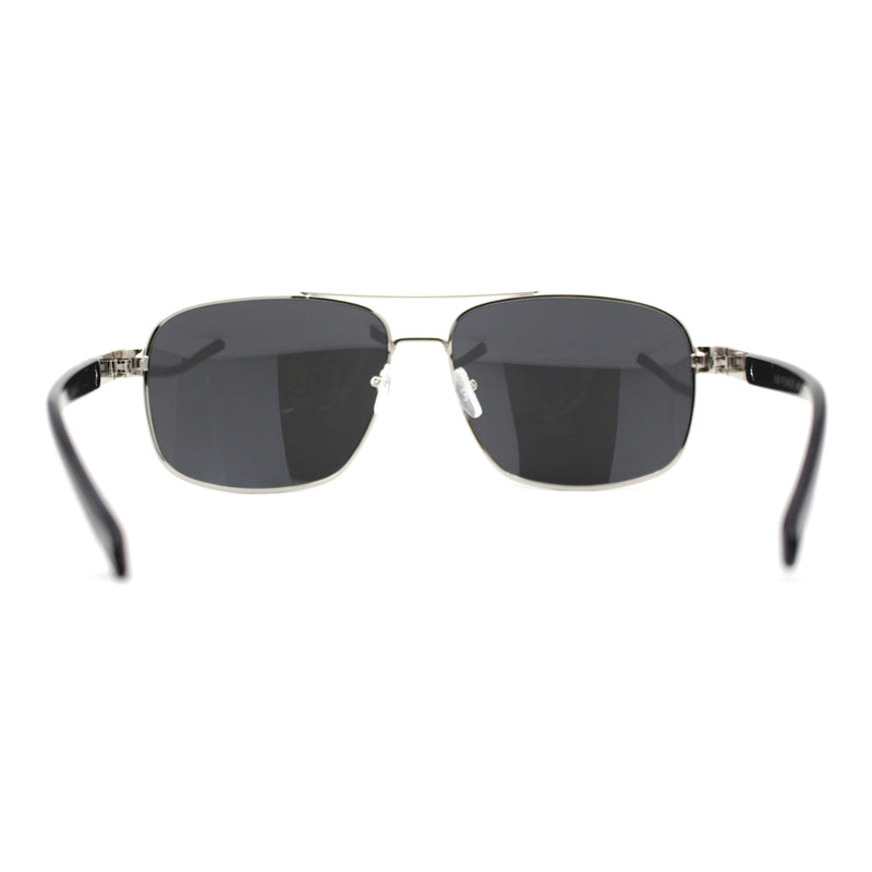 Air Force Luxury Classy Rectangular Officer Pilots Metal Sunglasses