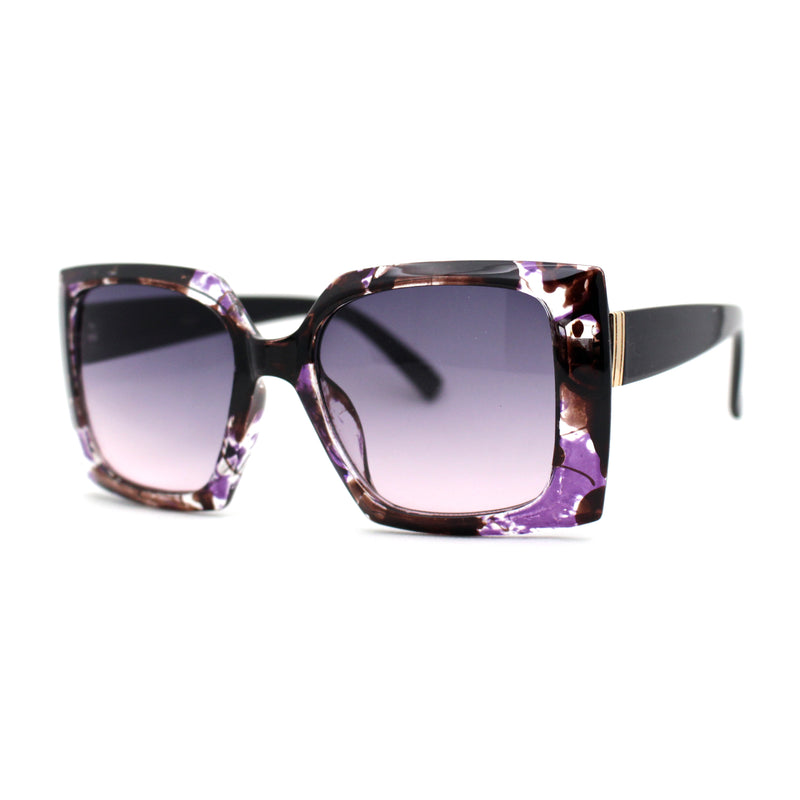 Square Mod Designer Chic Plastic Fashion Butterfly Sunglasses