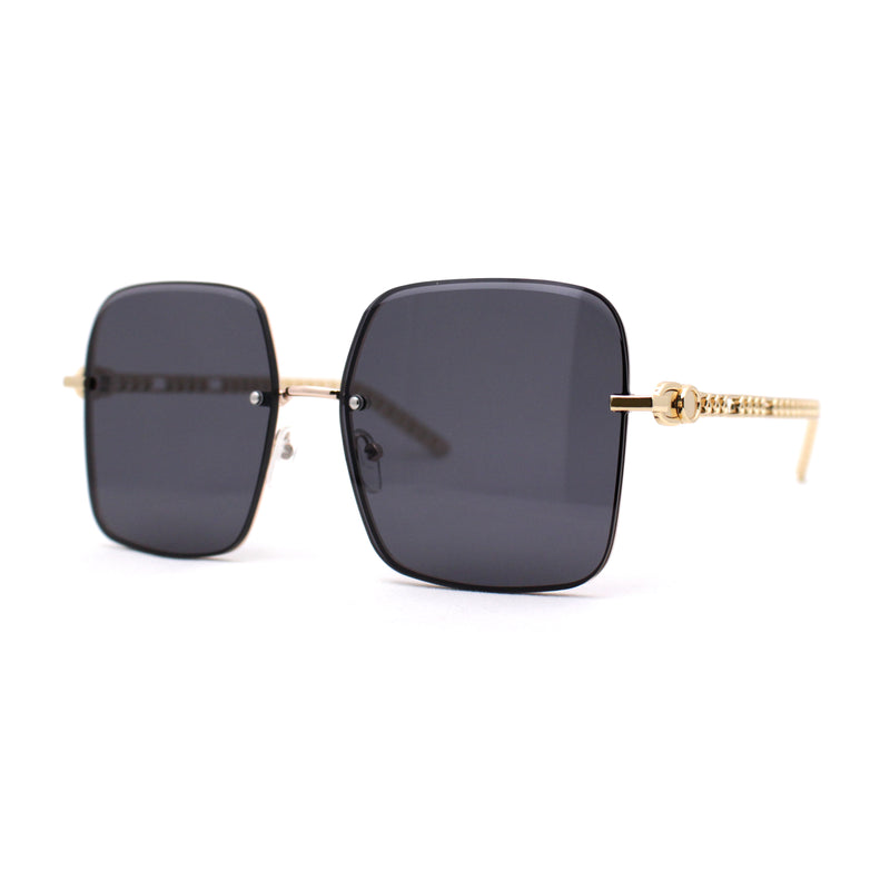 Luxury Beautiful Gradient Metal Jewel Chain Arm Rectangle Sunglasses
