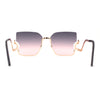 Luxury Beautiful Rimless Swan Down Temple Arm Butterfly Sunglasses