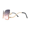 Luxury Beautiful Rimless Swan Down Temple Arm Butterfly Sunglasses