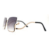 Luxury Beautiful Rimless Swan Down Temple Arm Butterfly Sunglasses