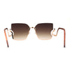 Luxury Beautiful Rimless Swan Down Temple Arm Butterfly Sunglasses