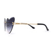 Womens Gothic Luxe Rimless Beveled Lens Cat Eye Heart Sunglasses