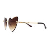Womens Gothic Luxe Rimless Beveled Lens Cat Eye Heart Sunglasses