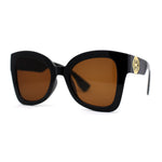 Womens Thick Plastic Mod Oversize Horn Butterfly Fashion Sunglasses