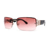 Luxury 90s' Rimless Thin Metal Rectangular Fashion Sunglasses