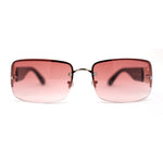 Luxury 90s' Rimless Thin Metal Rectangular Fashion Sunglasses