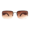 Luxury 90s' Rimless Thin Metal Rectangular Fashion Sunglasses