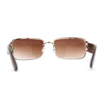 Luxury 90s' Rimless Thin Metal Rectangular Fashion Sunglasses