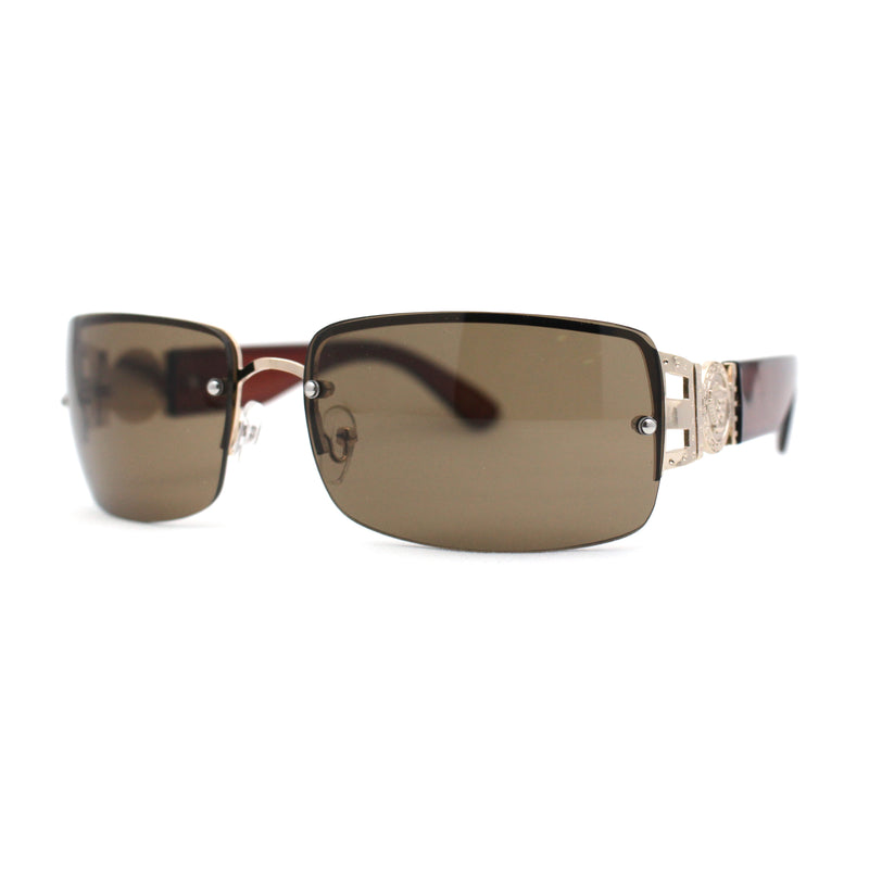 Luxury 90s' Rimless Thin Metal Rectangular Fashion Sunglasses