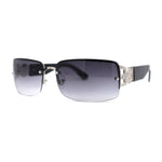 Luxury 90s' Rimless Thin Metal Rectangular Fashion Sunglasses