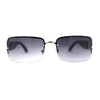 Luxury 90s' Rimless Thin Metal Rectangular Fashion Sunglasses