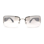 Luxury 90s' Rimless Thin Metal Rectangular Fashion Sunglasses