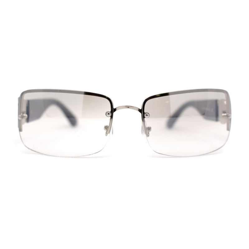 Luxury 90s' Rimless Thin Metal Rectangular Fashion Sunglasses