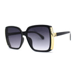 Womens Minimal 90s Designer Oversize Rectangle Sunglasses
