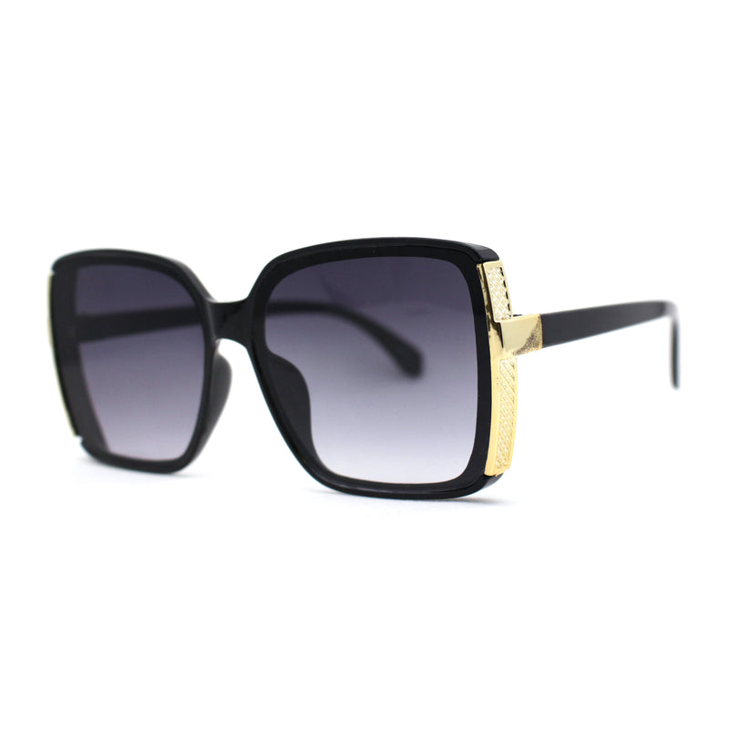 Womens Minimal 90s Designer Oversize Rectangle Sunglasses