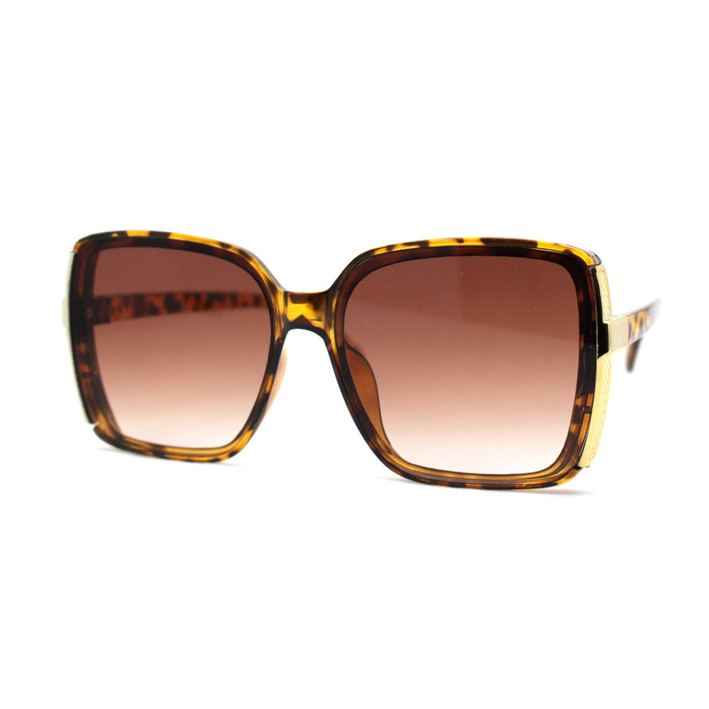Womens Minimal 90s Designer Oversize Rectangle Sunglasses