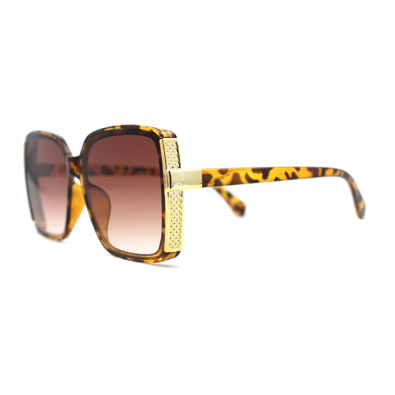 Womens Minimal 90s Designer Oversize Rectangle Sunglasses