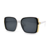 Womens Minimal 90s Designer Oversize Rectangle Sunglasses