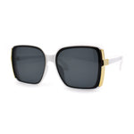 Womens Minimal 90s Designer Oversize Rectangle Sunglasses