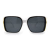 Womens Minimal 90s Designer Oversize Rectangle Sunglasses