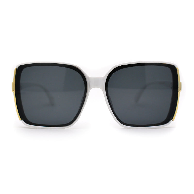 Womens Minimal 90s Designer Oversize Rectangle Sunglasses
