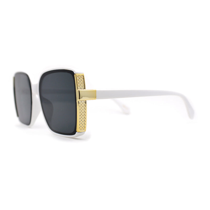 Womens Minimal 90s Designer Oversize Rectangle Sunglasses