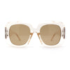 Womens Oversized Thick Plastic Mod Minimal Fashion Rectangle Sunglasses