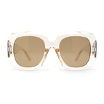 Womens Oversized Thick Plastic Mod Minimal Fashion Rectangle Sunglasses