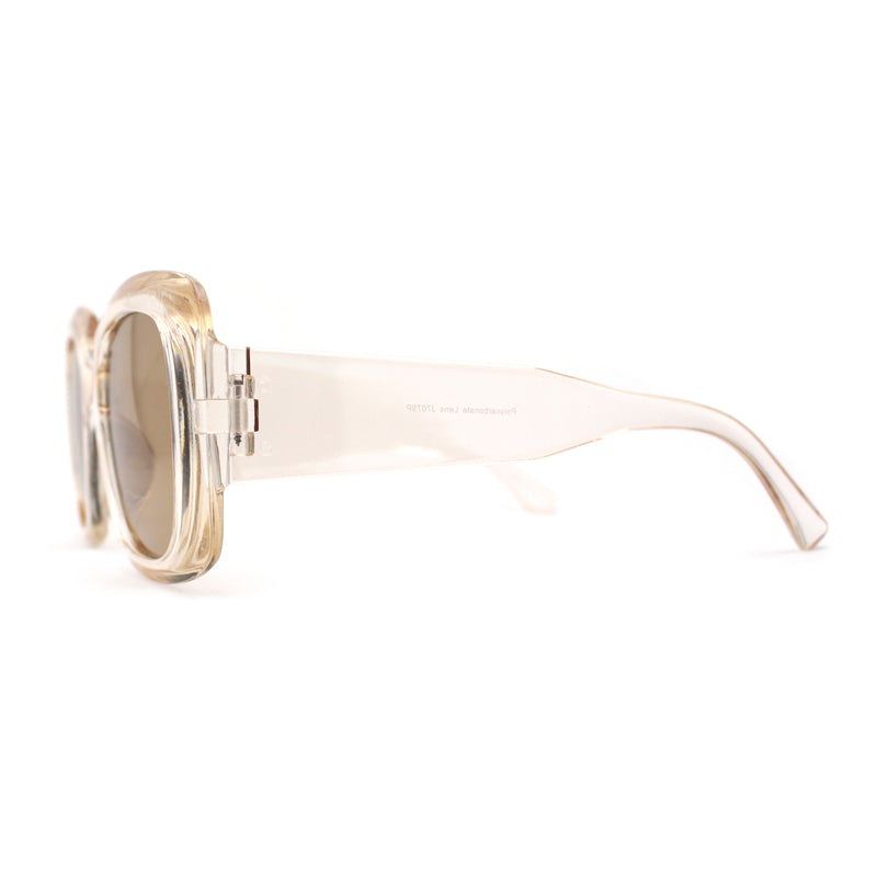 Womens Oversized Thick Plastic Mod Minimal Fashion Rectangle Sunglasses