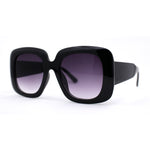 Womens Oversized Thick Plastic Mod Minimal Fashion Rectangle Sunglasses
