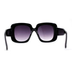 Womens Oversized Thick Plastic Mod Minimal Fashion Rectangle Sunglasses