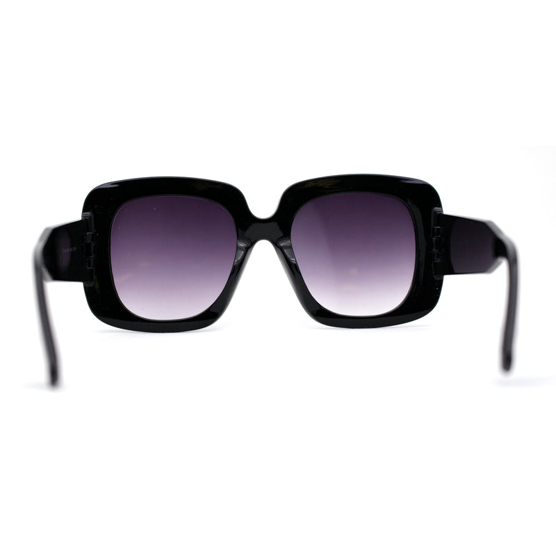 Womens Oversized Thick Plastic Mod Minimal Fashion Rectangle Sunglasses