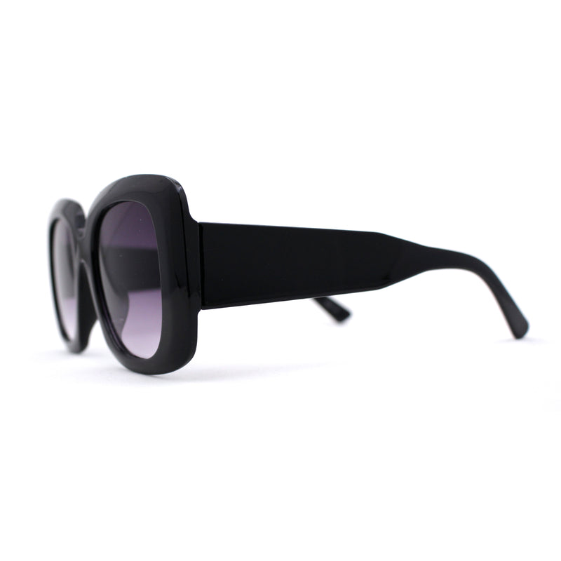 Womens Oversized Thick Plastic Mod Minimal Fashion Rectangle Sunglasses