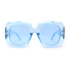 Womens Oversized Thick Plastic Mod Minimal Fashion Rectangle Sunglasses