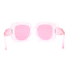 Womens Oversized Thick Plastic Mod Minimal Fashion Rectangle Sunglasses
