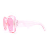 Womens Oversized Thick Plastic Mod Minimal Fashion Rectangle Sunglasses