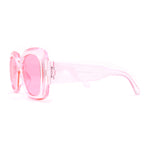 Womens Oversized Thick Plastic Mod Minimal Fashion Rectangle Sunglasses