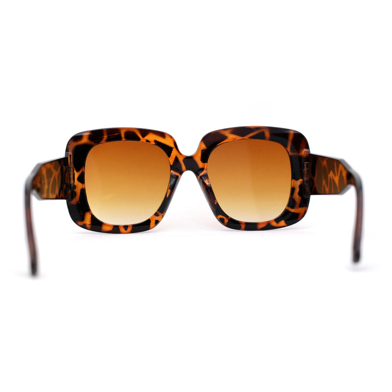Womens Oversized Thick Plastic Mod Minimal Fashion Rectangle Sunglasses
