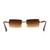 Super Luxury Rich Rhinestone Chain Frame Rimless Gangster Sunglasses